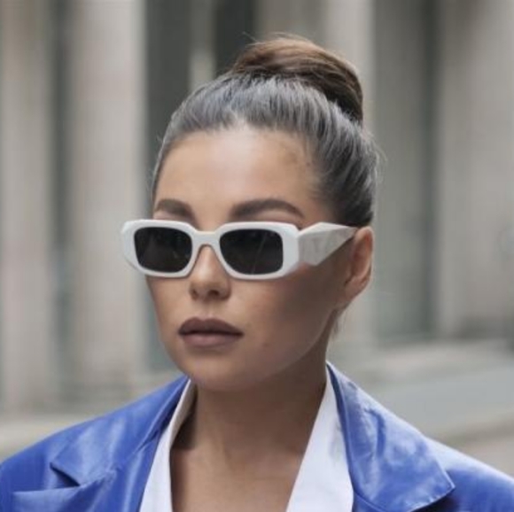 Prada Accessories - NEW PRADA WHITE WOMEN'S RECTANGLE PR17WS 1425S0 SUNGLASSES